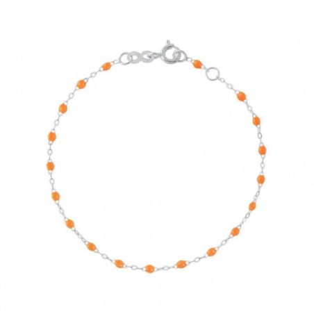 Bracelet Classique Gigi Clozeau en or gris résine orange fluo