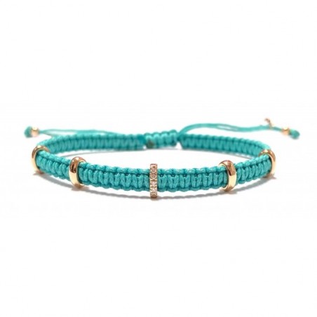 Bracelet Pomoro cordon turquoise un anneau diamants