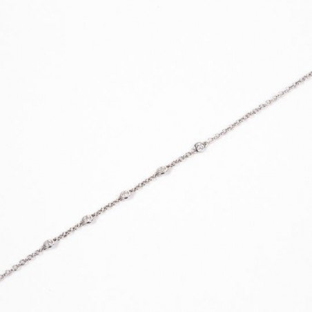 Bracelet chaîne serti de diamants en or gris