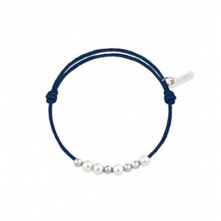 Bracelet cordon et perles de culture blanche
