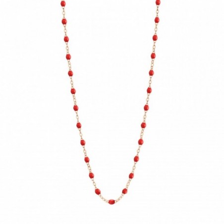 Collier classique Gigi Clozeau, perles de résine rouge coquelicot