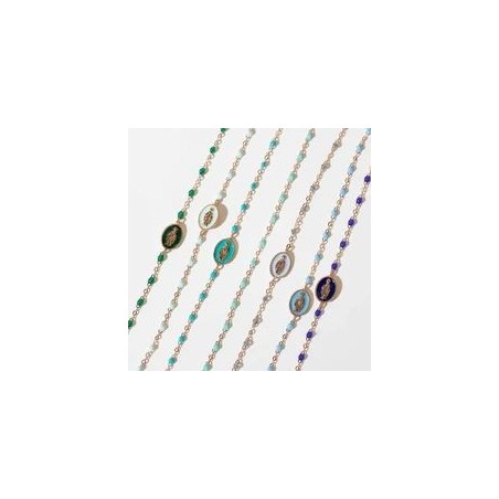 Collier classique Ggi Clozeau, perles de résine vert d'eau