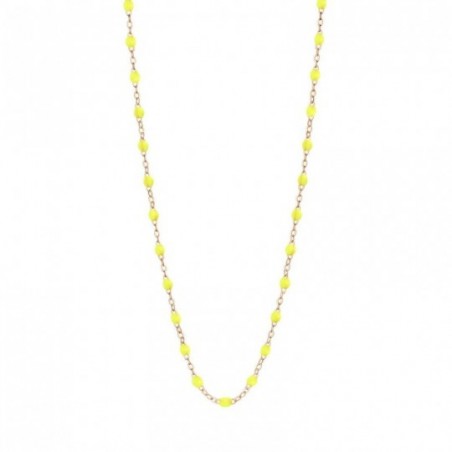 Collier classique Gigi Clozeau, perles de résine jaune fluo