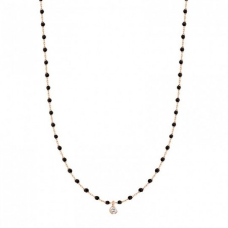 Collier Mini Diamant, Ggi Clozeau, perles de résine noire