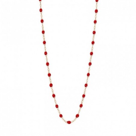 Collier Classique Gigi Clozeau en or rose 18 carats et perles de résine rubis 45 cm