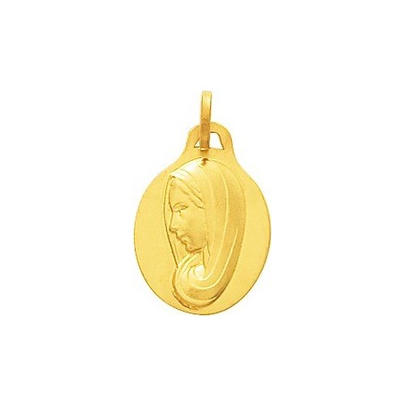 Médaille vierge ovale or jaune