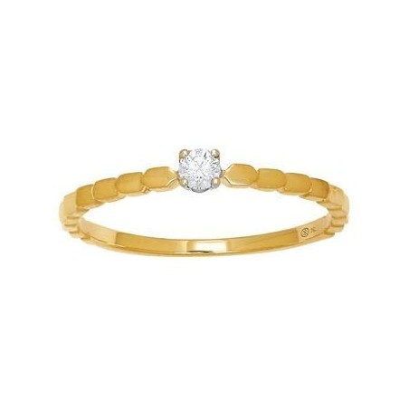Bague solitaire corps perle